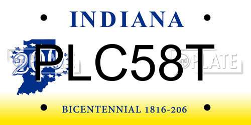 PLC58T Indiana License Plate