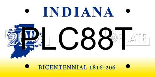 PLC88T Indiana License Plate