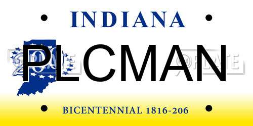 PLCMAN Indiana License Plate