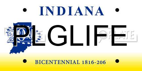 PLGLIFE Indiana License Plate