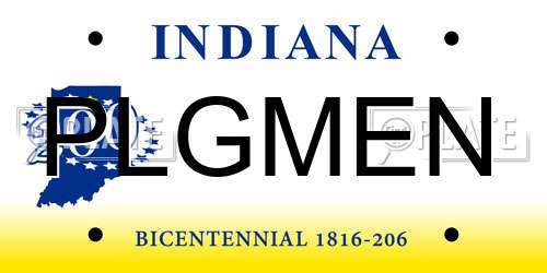 PLGMEN Indiana License Plate