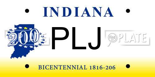 PLJ Indiana License Plate