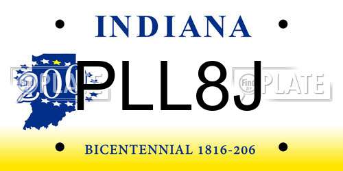PLL8J Indiana License Plate
