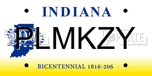 PLMKZY Indiana License Plate