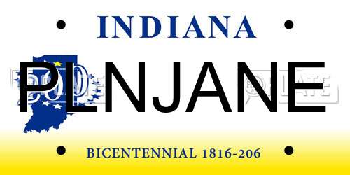 PLNJANE Indiana License Plate