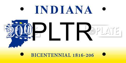 PLTR Indiana License Plate