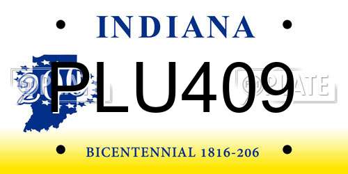 PLU409 Indiana License Plate