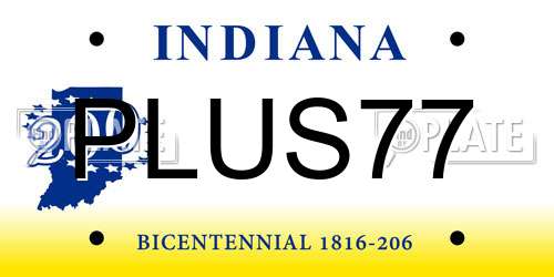 PLUS77 Indiana License Plate