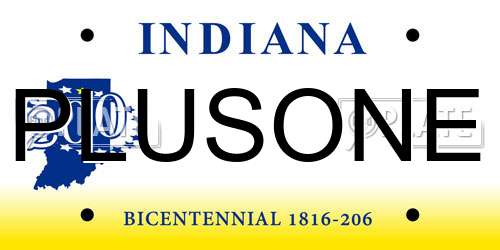 PLUSONE Indiana License Plate