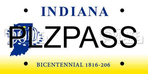 PLZPASS Indiana License Plate