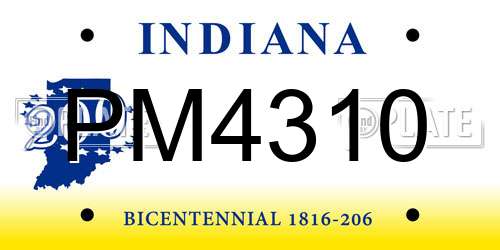 PM4310 Indiana License Plate