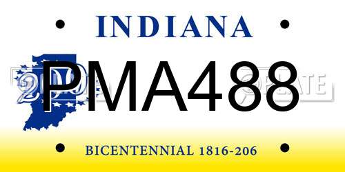 PMA488 Indiana License Plate