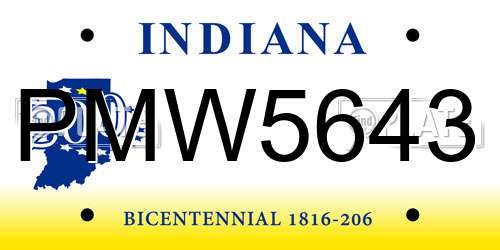 PMW5643 Indiana License Plate