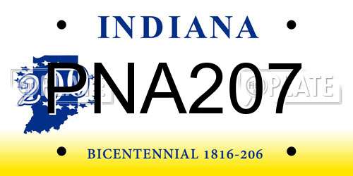PNA207 Indiana License Plate