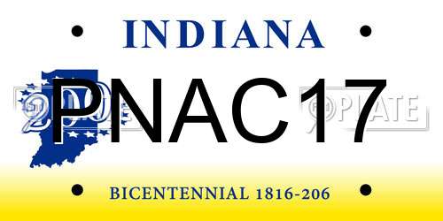 PNAC17 Indiana License Plate