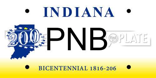 PNB Indiana License Plate