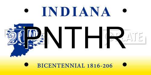 PNTHR Indiana License Plate