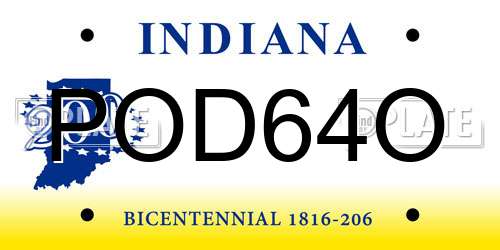 POD64O Indiana License Plate