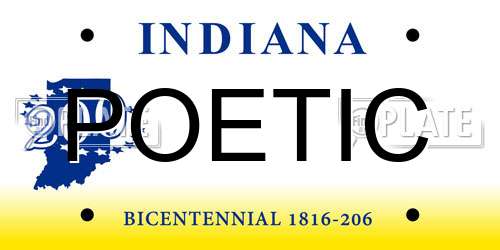 POETIC Indiana License Plate