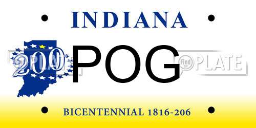 POG Indiana License Plate