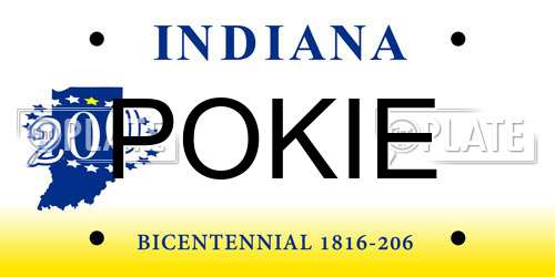 POKIE Indiana License Plate