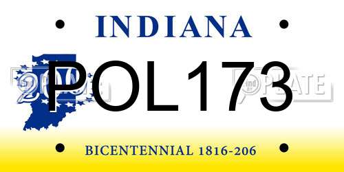 POL173 Indiana License Plate