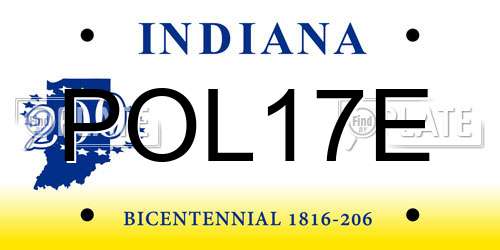 POL17E Indiana License Plate