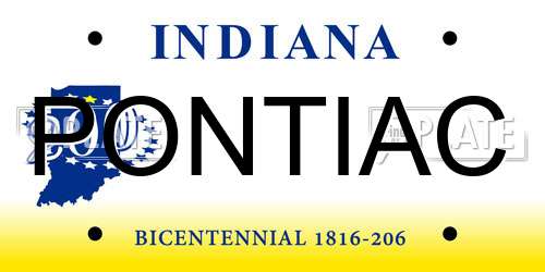 PONTIAC Indiana License Plate