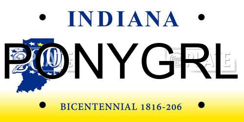 PONYGRL Indiana License Plate