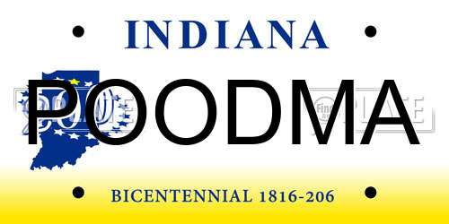 POODMA Indiana License Plate