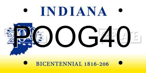 POOG40 Indiana License Plate