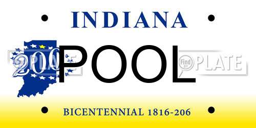 POOL Indiana License Plate