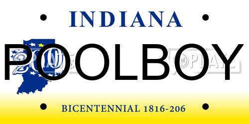 POOLBOY Indiana License Plate