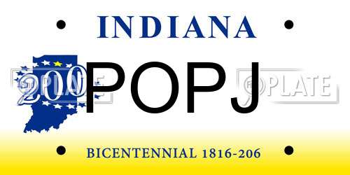 POPJ Indiana License Plate
