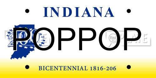POPPOP Indiana License Plate