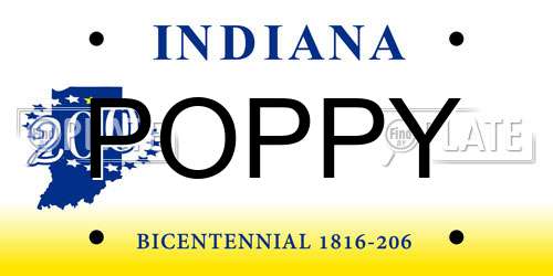 POPPY Indiana License Plate