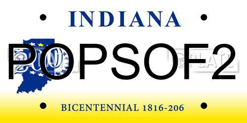 POPSOF2 Indiana License Plate