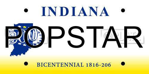 POPSTAR Indiana License Plate