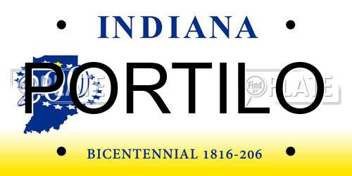 PORTILO Indiana License Plate