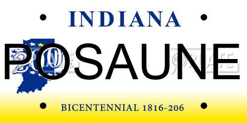 POSAUNE Indiana License Plate