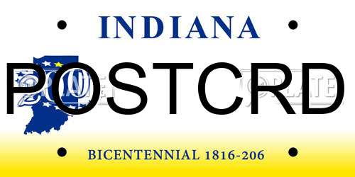 POSTCRD Indiana License Plate