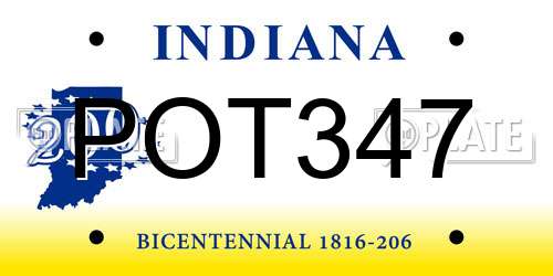 POT347 Indiana License Plate