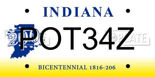 POT34Z Indiana License Plate