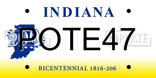 POTE47 Indiana License Plate