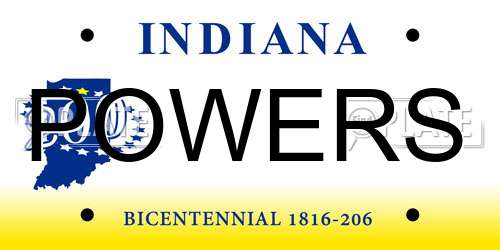 POWERS Indiana License Plate