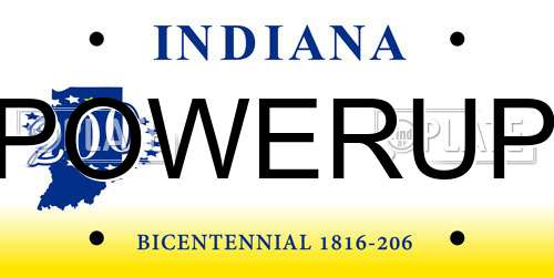POWERUP Indiana License Plate