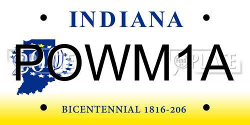 POWM1A Indiana License Plate