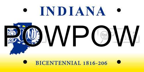 POWPOW Indiana License Plate