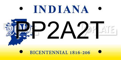 PP2A2T Indiana License Plate