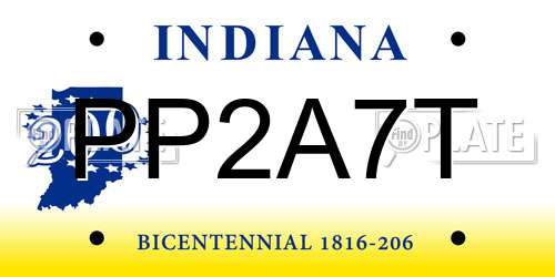PP2A7T Indiana License Plate